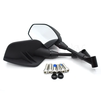 

Black universal 8mm 10mm motorcycle rearview mirror white glass For Yamaha YZF600R YZF750 YZF1000 R XJR1300 FJR1300 XTZ1200
