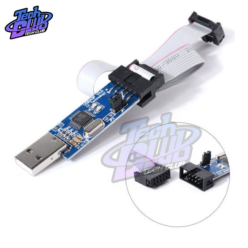 1 шт. 10Pin до 6 Pin плата адаптера+ USBASP USBISP AVR программист USB ATMEGA8 ATMEGA128 ATtiny/CAN/PWM 10Pin провода модуль DIY