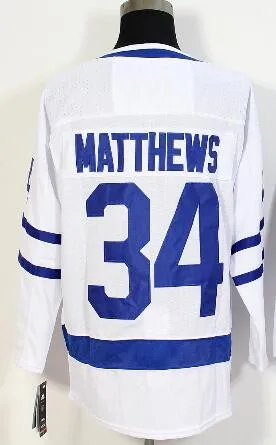 Все сшитые мужские трикотажные изделия Auston Matthews John Tavares Mitchell Marner - Цвет: Красный