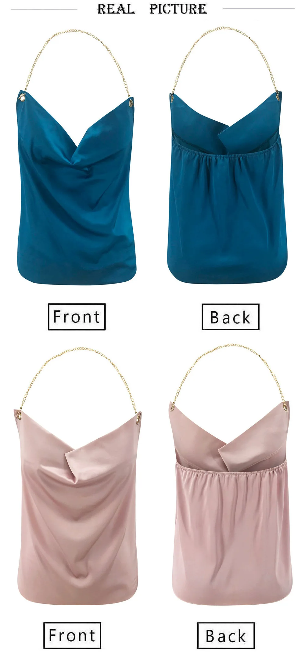 New Sexy Camisole Women's 2022 Summer Fashion V-Neck Chain Vest Streetwear Open Back Solid Color Slim Pullover Tops Ropa Mujer half bra