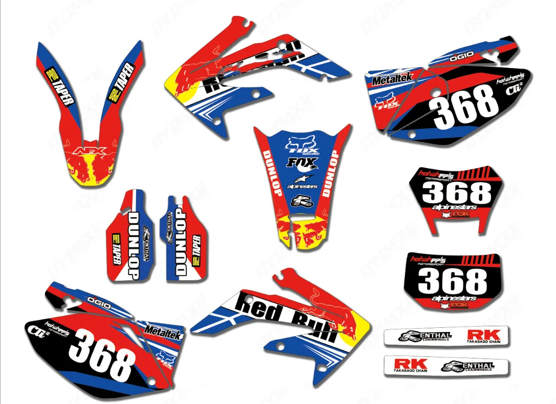CRF250X 2004-2012 мотоцикл Графика наклейки для Honda 250X CRF CRF250X 2004 2005 2006 2007 2008 2009 2010 2011 2012 - Цвет: as shown