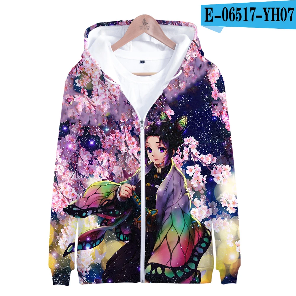 LUCKYFRIDAY популярный аниме демон Slayer Kimetsu No YaibaHarajuku для взрослых/детей Highstreet повседневные толстовки на молнии с капюшоном - Цвет: YH07