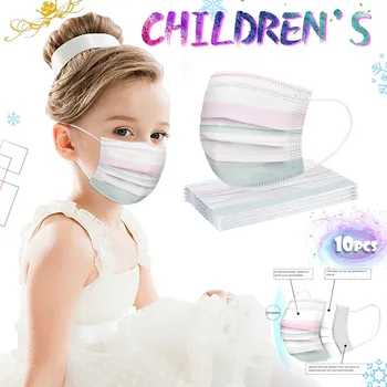 

10/20/30/40pc Disposable Children's Face Mask 3 Layer Nonwove Ear Loop Mascarillas Cartoon Print Breathable Protective Mondkapje