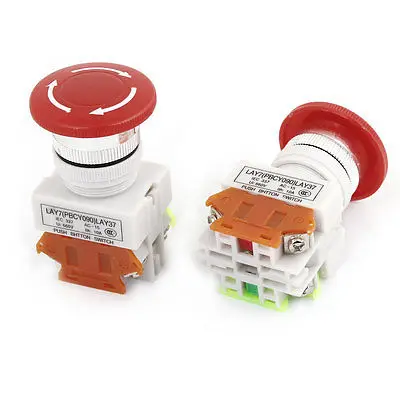 

2 Pcs Machine Tool Emergency Stop Control Push Button Switch Ui 660V Ith 10A