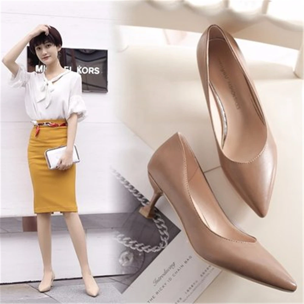 

2018 spring Korean version new pumps with pointed shoes temperament ladies stiletto high-heeled shoes women's shoes popular