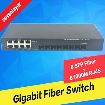 

10/100/1000M 8 sfp 8 rj45 Fiber Optic switch gigabit 8SFP 8 UTP fiber optical media converter for ip camera