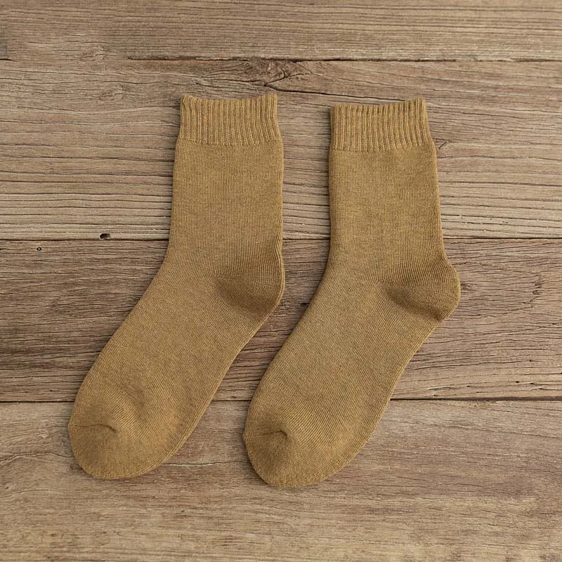 Мужские теплые носки против холода, супер толстые однотонные носки, мужские носки, махровые носки, высокое качество, 5 пар/лот, лидер продаж