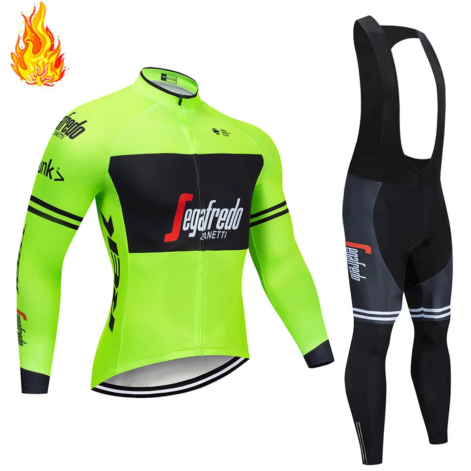 Треккинг SEGAFREDO зимний теплый флисовый комплект Джерси для велоспорта термальная одежда для велоспорта Mtb Одежда для верховой езды Ropa Ciclismo - Цвет: 15