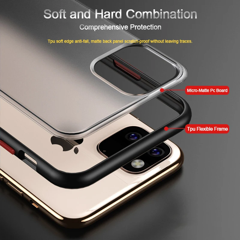 Чехол gkk для iphone 11 Pro Max роскошный жесткий матовый чехол задней панели из