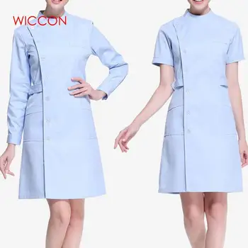 

Work Clothes Nurse Uniform Overalls Wear WICCON New Fashion Women Blue Beauty Salon Beautician Pharmacy