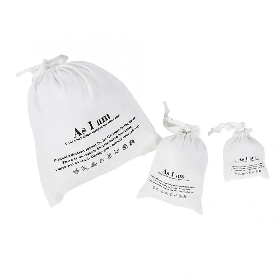 3Pcs Shoes Clothing Dustproof Storage Packaging Bag Waterproof Laundry Clothes Storage Bag Drawstring Home Travel Wash Pouch