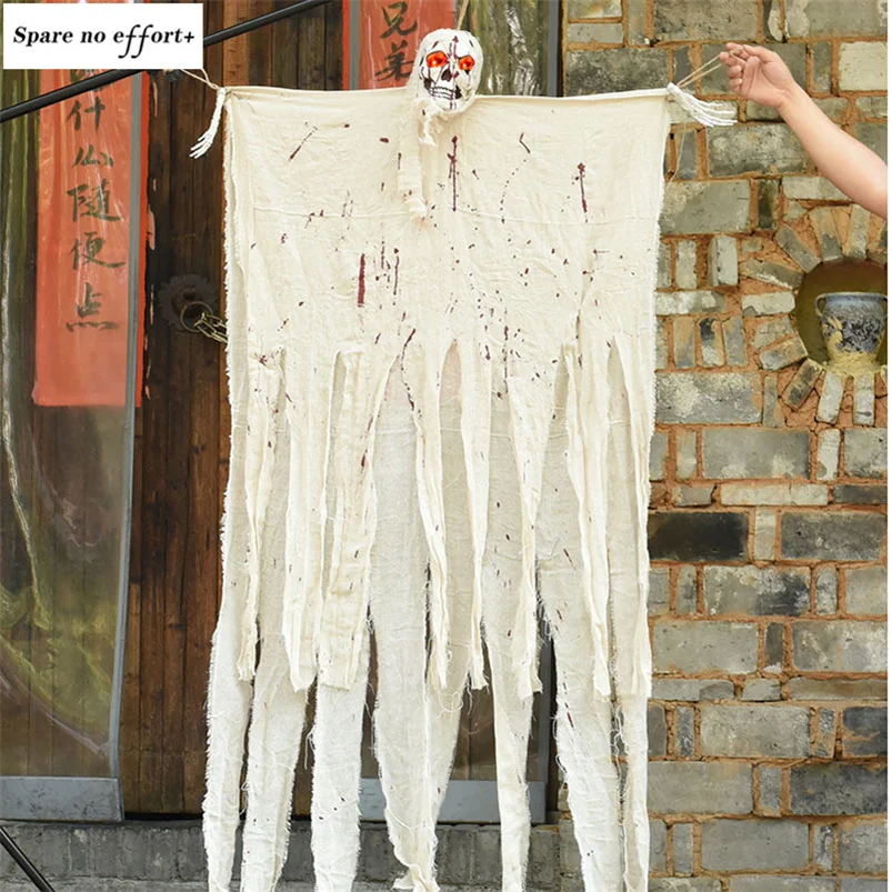

Horror Skull Halloween Hanging Ghost Electric Scary Halloween Decoration Home Bar Club Haunted House Spooky Props Grim Ghost