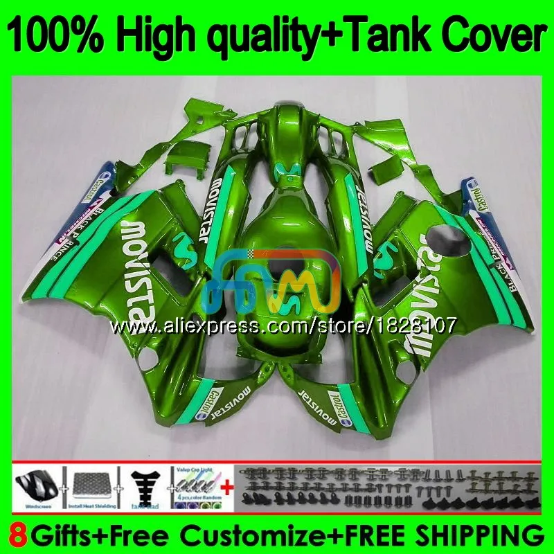 F2 Обтекатели+ майка для HONDA 600CC CBR 600F2 CBR 600 FS Movistar зеленый 91 92 1991 1992 1BS. 213 CBR600 F2 CBR600F2 93 94 1993 1994