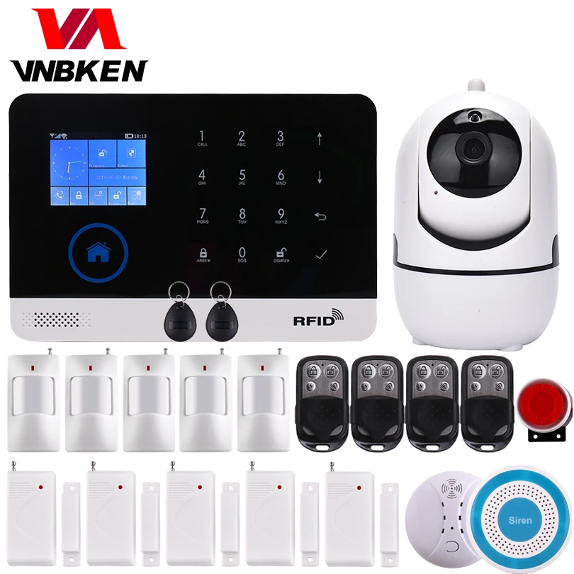 Беспроводная SIM GSM домашняя RFID защита от взлома ЖК сенсорная клавиатура WIFI