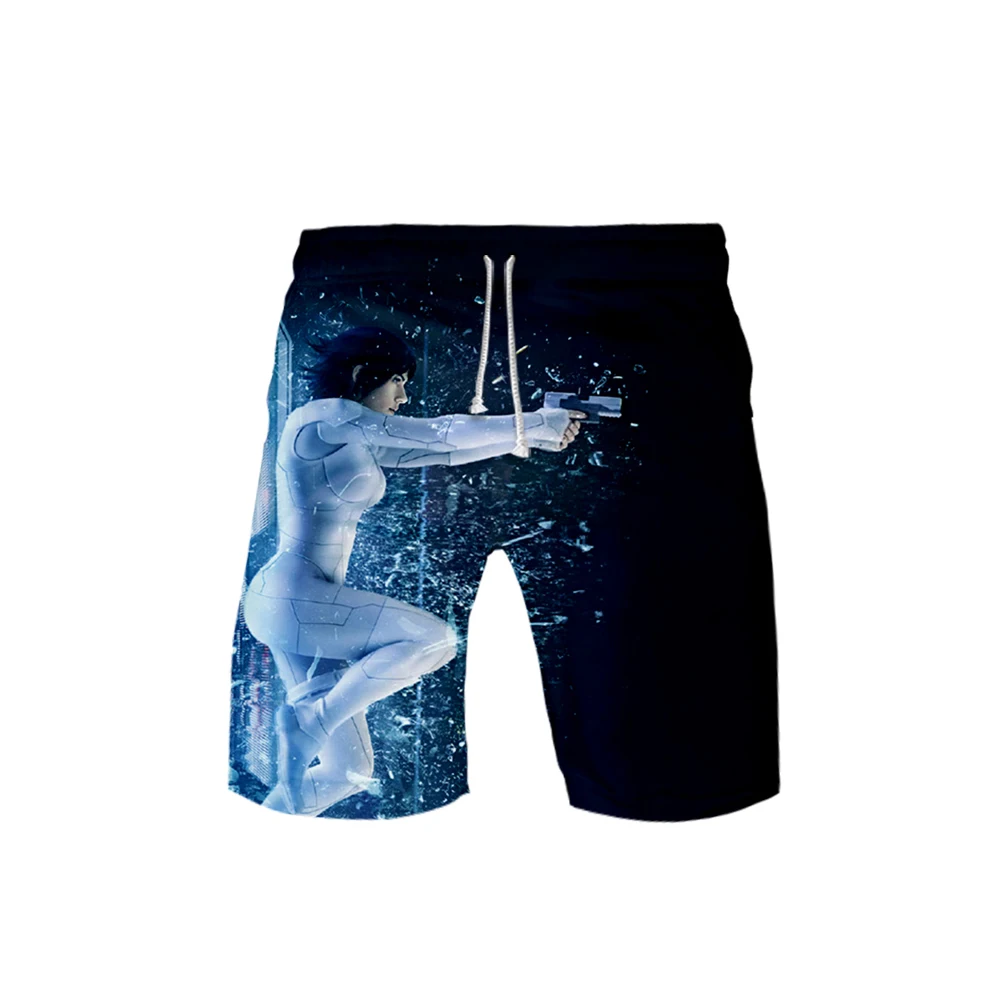 Men's 3D Ghost in the Shell Shorts 3D Board Trunks Summer New Quick Dry Men Hip Hop Short Pants Beach Wear for men plus size