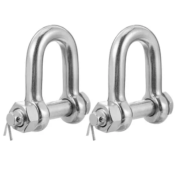 

2pcs High Quality Practical Convenient Useful Durable Lifting Shackle D-Shaped Shackle Metal Shackle for Outdoor Outside