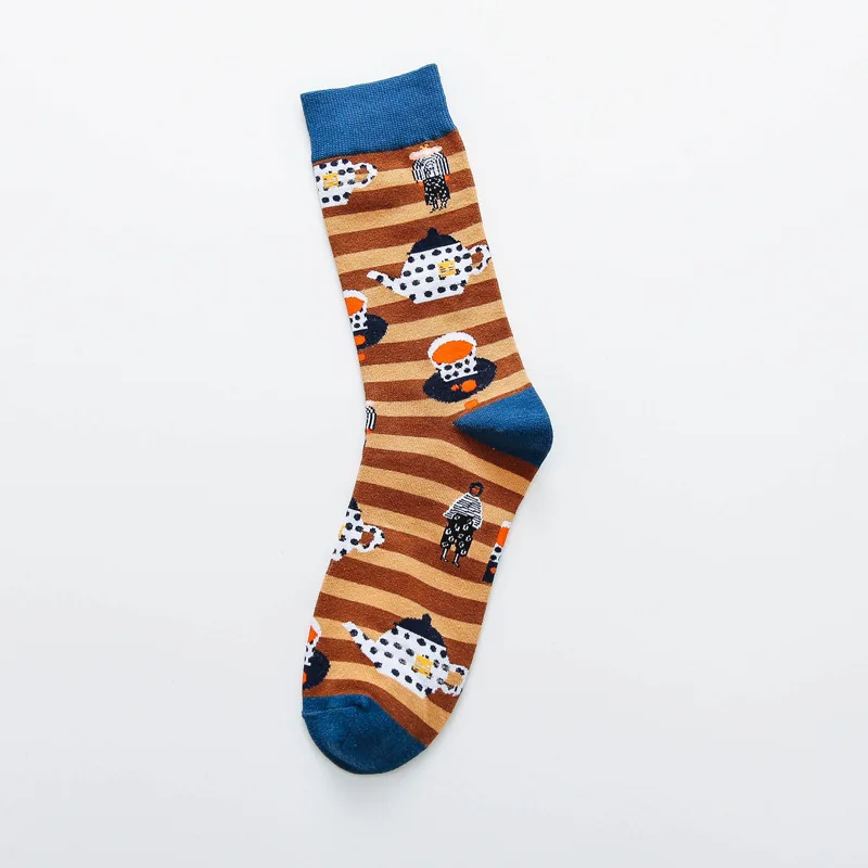 Художественные креативные носки для пар; сезон осень; модные носки в стиле хип-хоп; унисекс; забавные носки с персонажами; дизайнерские носки-лодочки; подарок для мужчин - Цвет: 13