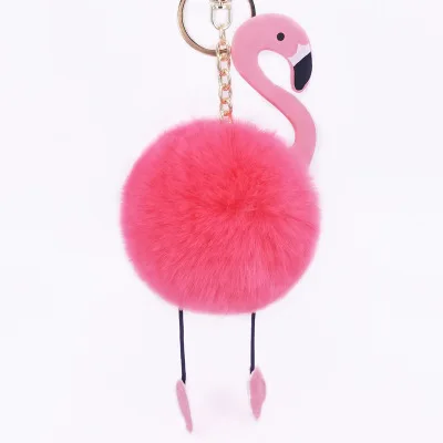 

New 15cm Plush Toys Stuffed Animals Colorful Flamingo Hairball Pendant Cute Keychain Nice Decor For Phone