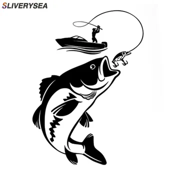 

SLIVERYSEA Funny Fishing Fisherman Hobby Fish Boat Car Stickers Vinyl Decal Motorcycle Accessories