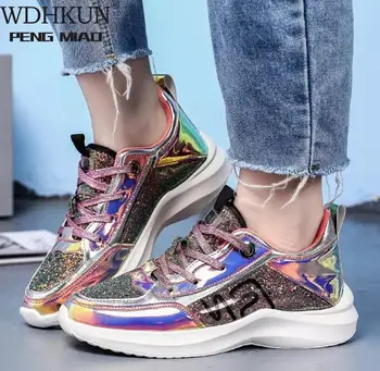 

2020 Woman White Sneakers Mixed Colors Casual Pink Ladies Vulcanized Shoes Fashion Summer Sneakers Zapatos De Mujer