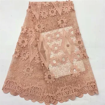 

Pink Lace Fabric for Dresses beads Latest green Nigerian French Tulle Lace with Sequin High Quality African Sequins Lace Fabric