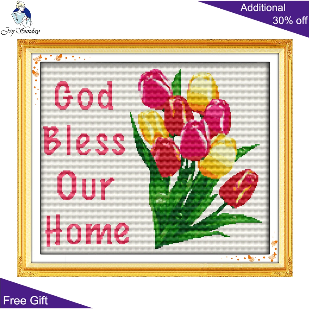 Вышивка крестиком Joy Sunday God Bless YN447 14CT 11CT |