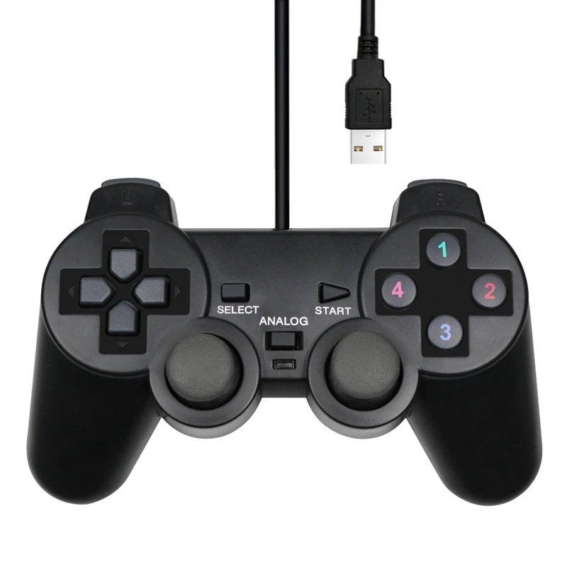

Wired USB Controller Gamepad For WinXP/Win7/Win8/Win10 For PC Computer Laptop Black Game Joystick