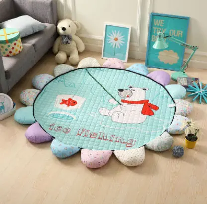 Fishing Диаметр 175 см Подсолнух мультфильм животное мягкий детский игровой Коврик развивающий детский Противоскользящий ковер безопасность спальня коврик игрушка - Цвет: Fishing