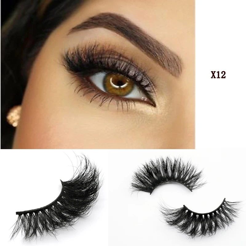 Искусственные ресницы AHT длиной 25 мм толстые из искусственной норки