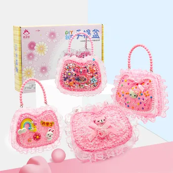 

Children Creative DIY Montessori Cream Glue Cartoon Handbag Storage Box Educational Toy Material Bag Birthday Gifts for Children