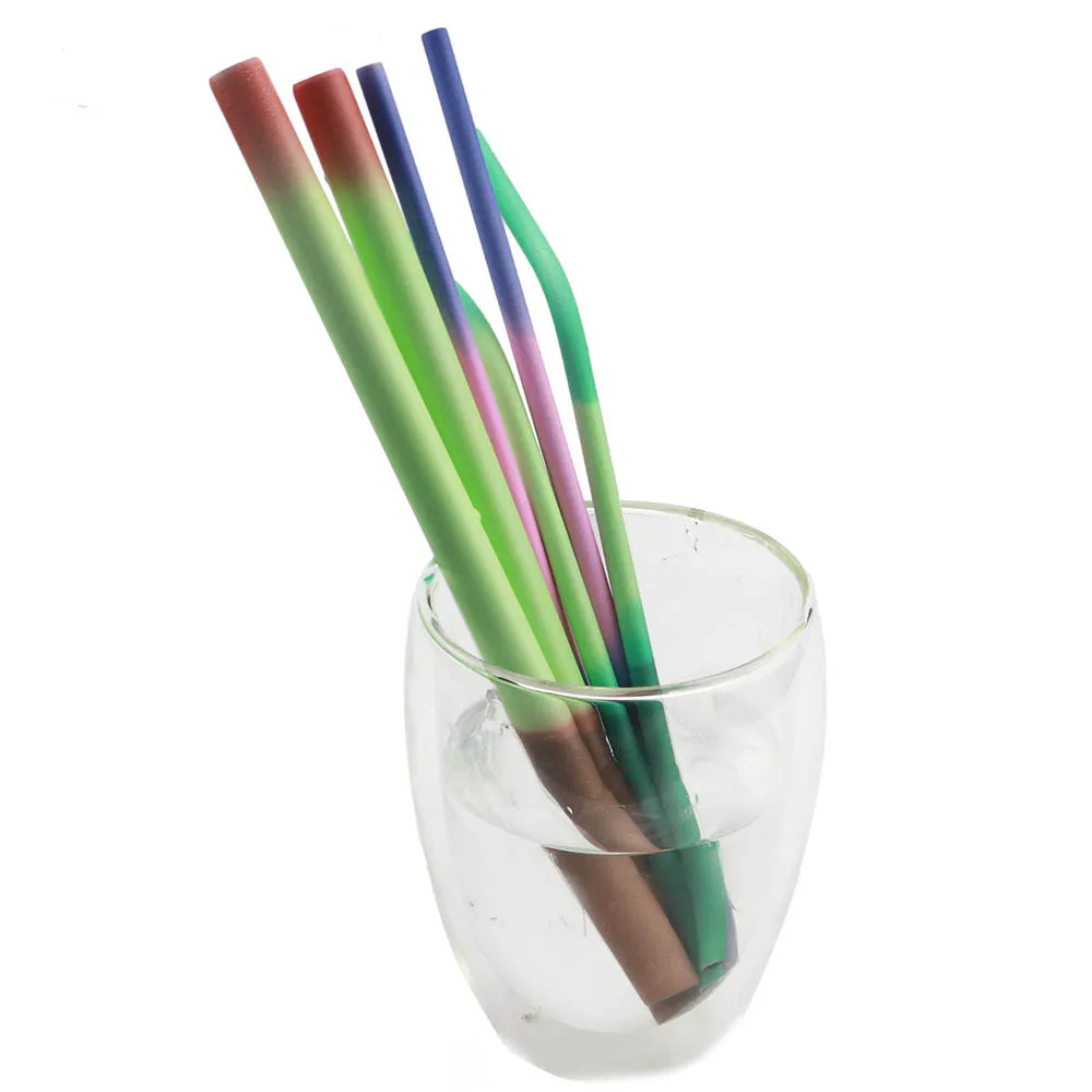 Изменение цвета питьевой соломы температуры многоразовые соломы металла складной соломы 304 нержавеющей стали Открытый соломы для 20 унций/30 унций