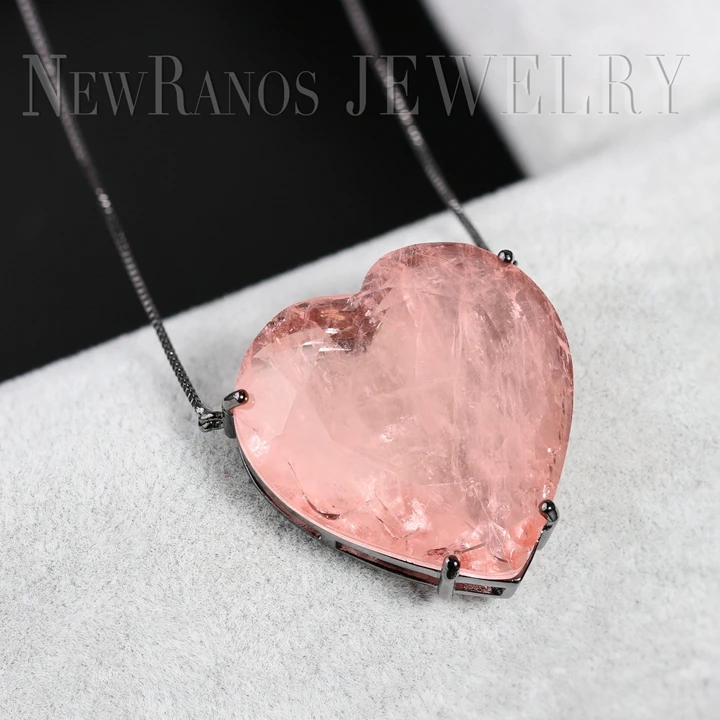 Newranos набор ювелирных изделий с сердечком, натуральный камень, ожерелье, серьги, набор модных ювелирных изделий для женщин, модные ювелирные изделия PFX001142