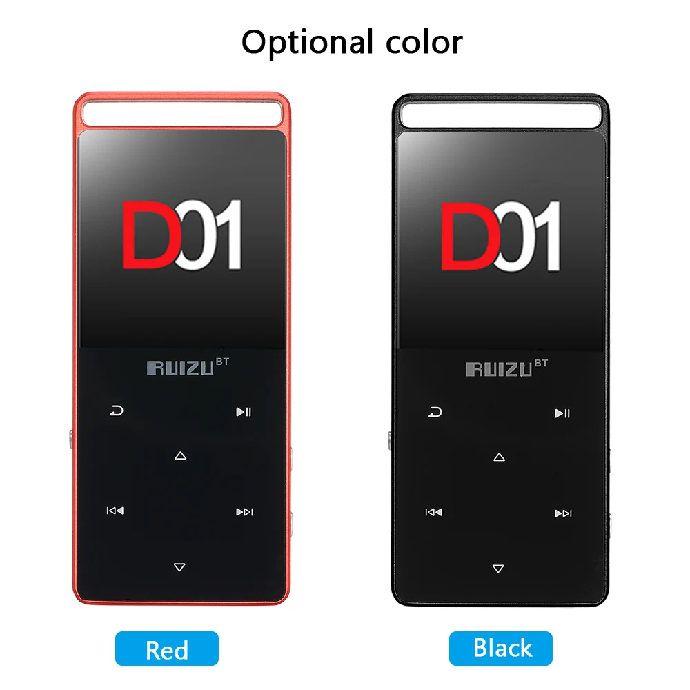 RUIZU D01 HiFi MP3-плеер 4G/8G 1,8 дюймов сенсорная кнопка Диктофон FM Электронная книга часы видео Шагомер Bluetooth MP3 музыкальный плеер