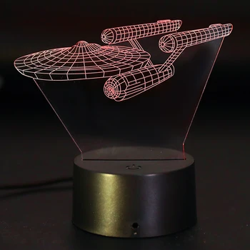 

3D 7 Color Visual Desk Lamp Star Spaceship Led Night Light Lamp For Kids Touch Switch Usb Charging Table Lamp Christmas Gift