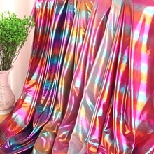 Дешевая лазерная ткань для шитья голографическая Радужная ткань для костюма игрушки куклы ткань Рождественское украшение 0,5 м/шт JA09