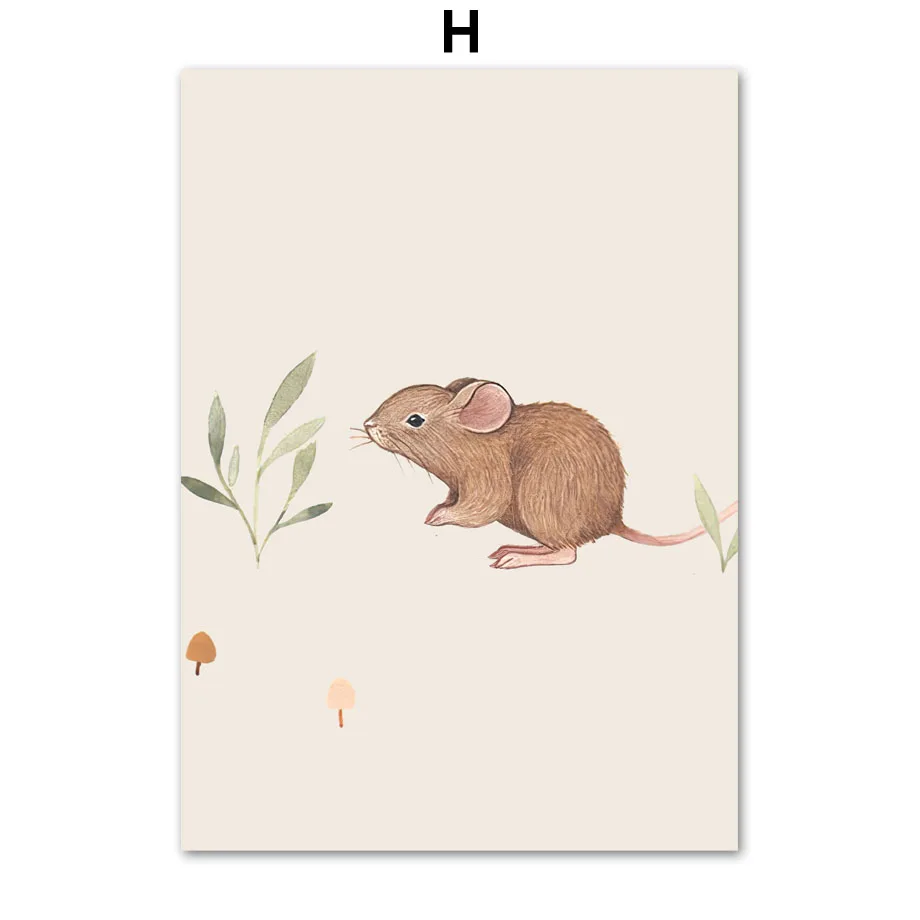 Deer-Rabbit-Squirrel-Bear-Hedgehog-Fox-Mouse-Wall-Art-Canvas-Painting-Nordic-Posters-And-Prints-Wall (10)