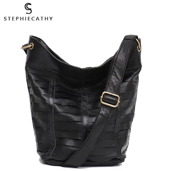 

SC New Real Leather Hobo Bag For Women Patchwork Shoulder Bag Sheepskin Messenger Bag Ladies Brand Design Girls Leather Handbags