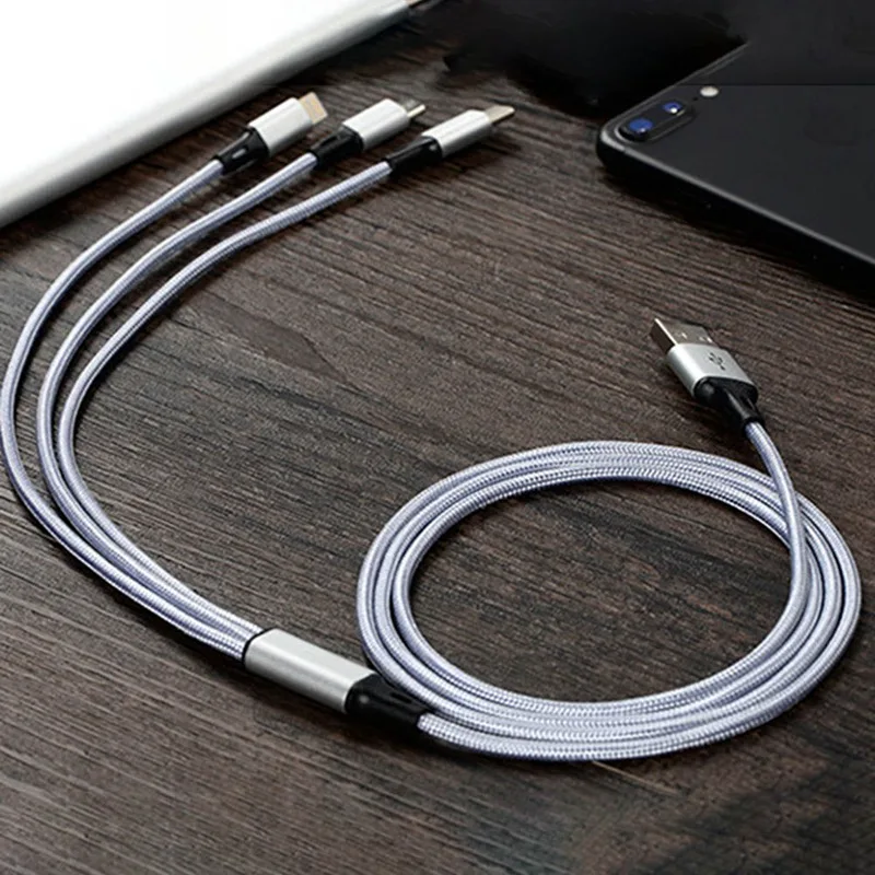 Мульти 3 в 1 Micro USB TypeC кабель для зарядки дизайн брелок Линия синхронизации данных для Iphone кабель освещения IOS Android samsung - Цвет: SV