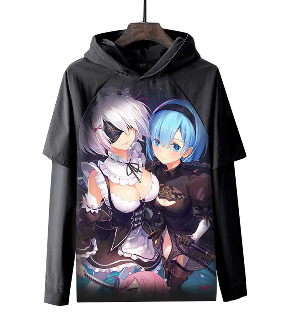Re Life in a different world от zero Emiria Emilia Rem Ram, пуловер с капюшоном, костюм для косплея, Мужская и Женская толстовка