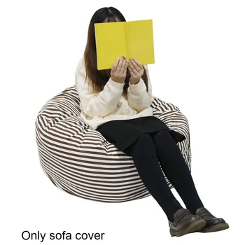 

Organizer Home Decor Gaming 80cm Canvas Round Accessories Zipper DIY Bean Bag Sofa Cover Washable Storage Plush Toy No Filling