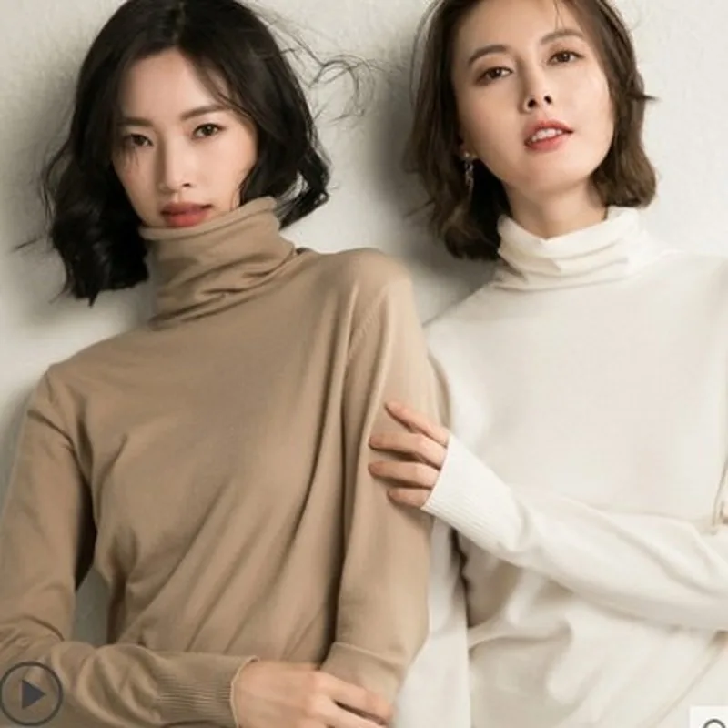 

Women Sweater Femme Autumn Turtleneck Sweater Long Sleeve Women White Black Sweater Jumper Pullovers Tricot Pull Femme 2019 New