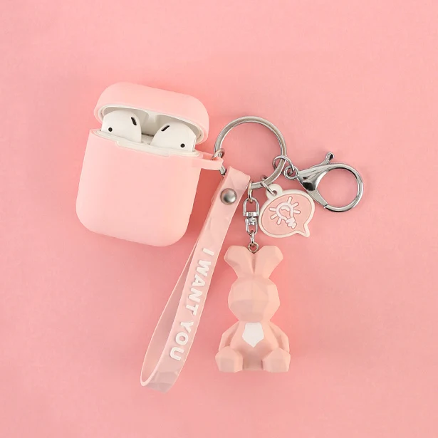 Cute Dinosaur Panda Case For Airpods Earphone Case Bluetooth Wireless Protective Cover For Apple AirPods Case Dinosaur Keychian - Цвет: a2
