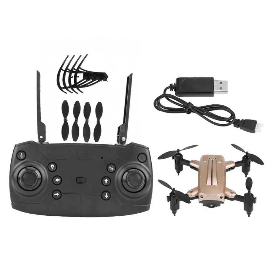 Gold WIFI RC модельная игрушка для детей подарок мини Дрон 2,4 ГГц Безголовый режим один ключ возврат складной рычаг RC квадрокоптер самолет - Цвет: Gold WIFI