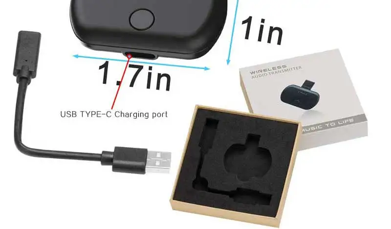 Usb type-C Bluetooth аудио передатчик aptX LL Bluetooth 5,0 адаптер Dual Link aptX низкая задержка поддержка игры голосовые звонки PS4
