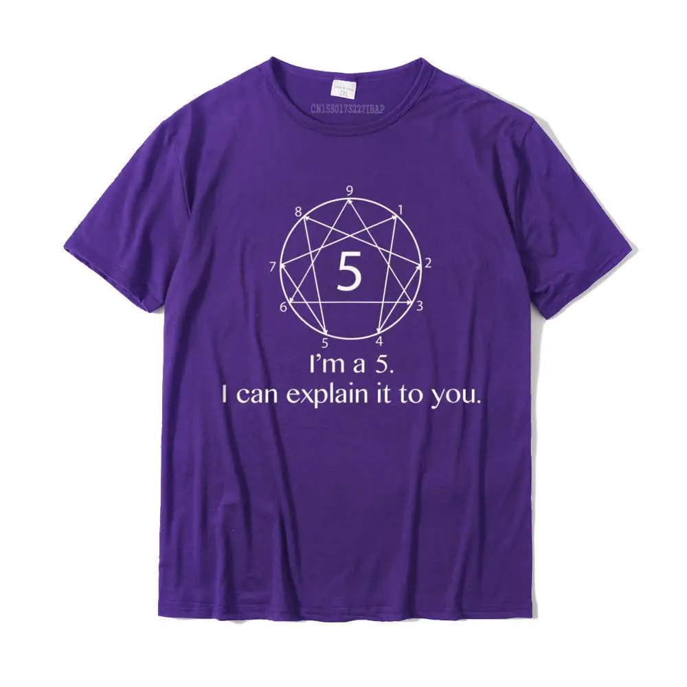 Design Casual Crew Neck Top T-shirts Summer Fall Tops Shirts Short Sleeve for Men Fashionable 100% Cotton Fabric Party T Shirt I'm an Enneagram 5. I can explain it to you. Funny T-Shirt__MZ17306 purple