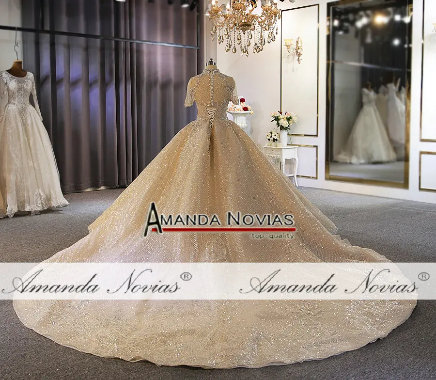 Роскошное полное тяжелое Бисероплетение свадебное платье на заказ с длинным шлейфом Дубай свадьбы