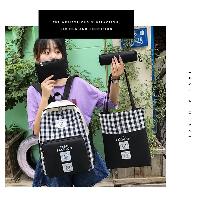 Многофункциональная сумка через плечо из четырех частей Harajuku Японская сумка через плечо