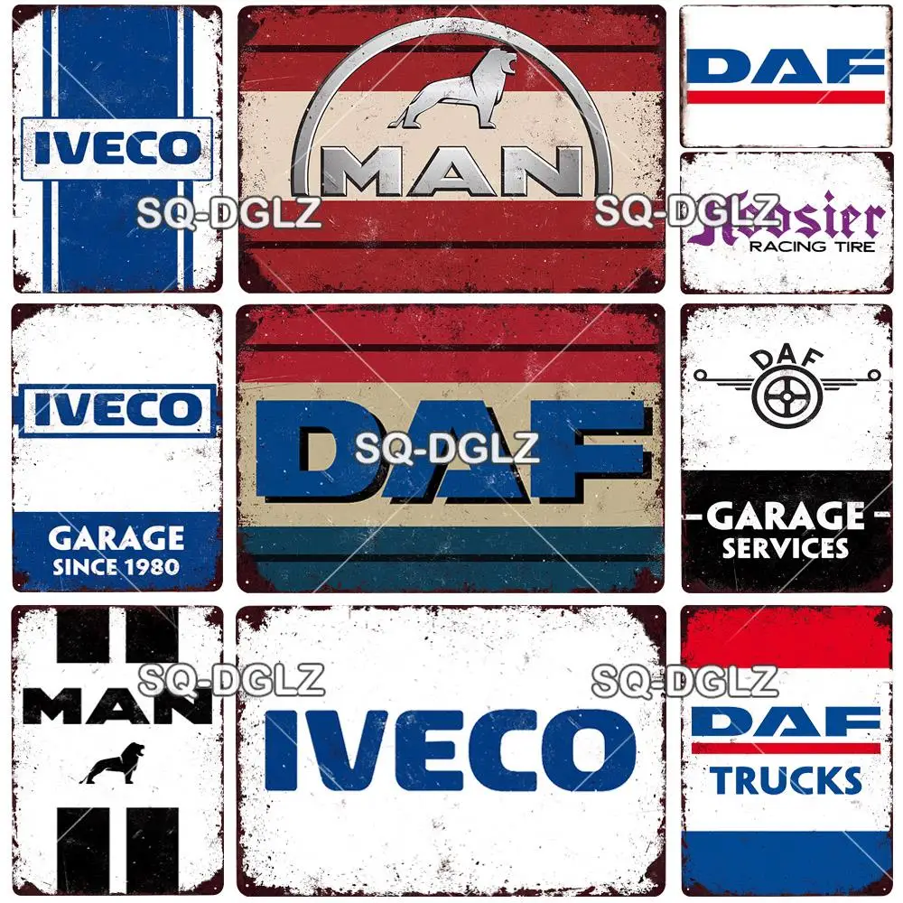 

DAF Metal Sign Vintage Plaque Truck Tin Sign Wall Decor For Bar Pub Metal Crafts Retro Party Poster Gift Custom Wholesale