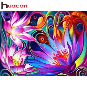 

Huacan Full Diamond Embroidery Complet Kit Diamond Painting With Rhinestones Flower Diamond Mosaic Stitch Home Decor Drop Ship
