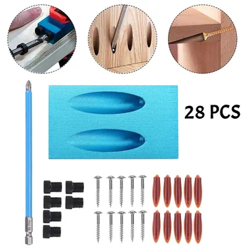 

DIY Woodworking Oblique Hole Locator Drill Bits Pocket Hole Jig Kit 15 Degree Angle Drill Guide Set Hole Puncher Carpentry Tools